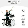 thumbnail image 4 of Gymax 13 Inch 3-Piece Kids Junior Beginner Drum Set w/Tom Snare Bass Drum Black, 4 of 10