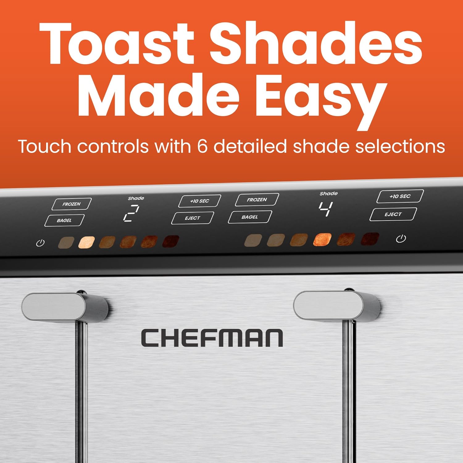 Chefman 4-Slice Touchscreen Toaster, Stainless Steel photo 3