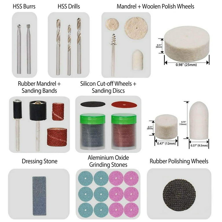 228Pcs Dremel Kit For Grinding Polishing Cutting Drilling Shank Craft Bits - Walmart.com