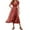 Red, variant on Taylonsss Womens Summer Dress V Neck Short Sleeve Flowy Print Midi Dresses Beach Vacation Outfit