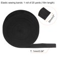 thumbnail image 2 of Uxcell 20 Yards Sewing Elastic Bands 2 Inch 50mm Width Flat Knit Stretch Elastic Cord for DIY Projects Crafts, Black, 2 of 6