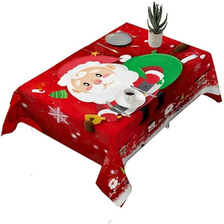 

Christmas tablecloth 140 x 210 cm Santa Claus party decoration ， Tablecolths