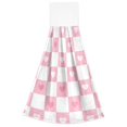thumbnail image 7 of Yayeee Kitchen Hanging Hand Towels Set of 2 with Loop Bathroom Absorbent Tie Towel, Pink Checkered Heart, 7 of 7