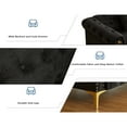 thumbnail image 4 of Hybition 3-Pieces Living Room Set Modern Velvet Sofa Set & Golden rivets-Black, 4 of 8