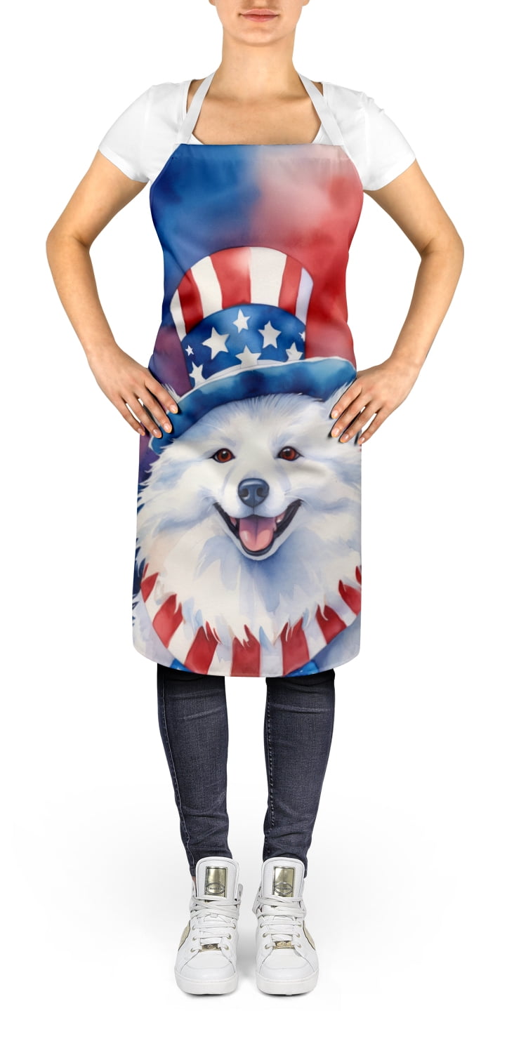 American Eskimo Patriotic American Apron 27 in x 30 in