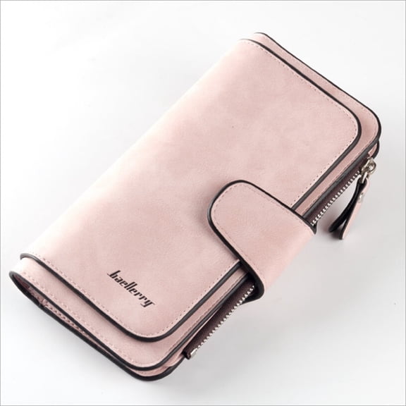 Women Lady Leather Trifold Card Wallet Clutch Checkbook Handbag Zip Purse Card Phone Holder Long Design Lady Fashion Wallets