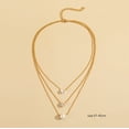 thumbnail image 3 of mtvxesu Necklaces Pendants Personalized S^imple Hollow Leaf Necklace Multi-layer Round Bead Rhinestone Pend, 3 of 4