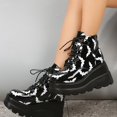 thumbnail image 3 of NECHOLOGY Botas Mujer Adulto Femenino Zapatos Botines para mujer Zapatos de moda para mujer, cuñas transpirables, botas Retro con cordones, botas cómodas para ir a la (Black, 7), 3 of 7