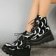 thumbnail image 3 of NECHOLOGY Botas Mujer Adulto Femenino Zapatos Botines para mujer Zapatos de moda para mujer, cuñas transpirables, botas Retro con cordones, botas cómodas para ir a la (Black, 7.5), 3 of 7