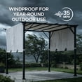 thumbnail image 2 of Sunjoy 9 x 9 ft. Pergola, Outdoor Patio Matte Black Steel Classic Frame Pergola with Retractable White Canopy Shade for Backyard, Garden Activities, Light Gray, 2 of 15