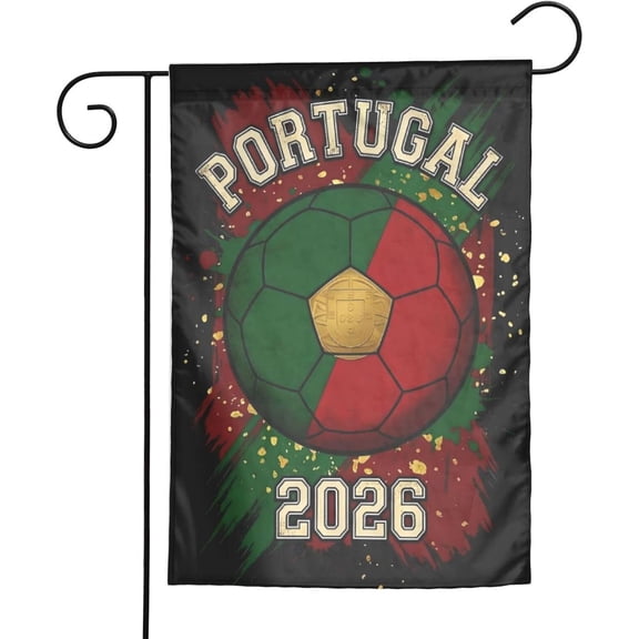 Portugal Soccer Ball Garden Flag 12 x 18 Inch Double Sided Polyester Outdoor Decor