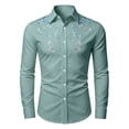 thumbnail image 3 of FYDUU Boy's Western Cowboy Shirt Printed Long Sleeve Shirts Vintage Casual Button Up Blouses Regular Fit Dress Shirts For Kids Festival Tops 12-13 Years, 3 of 3