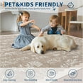 thumbnail image 3 of Memoryfield Floral Area Rugs 9' x 12' Washable, Modern Accent Carpet Indoor Mat, Stain-Resistant Floral Throw Rugs, Easy to Clean, Ideal for Bedroom, Living Room, Light Brown, 3 of 8