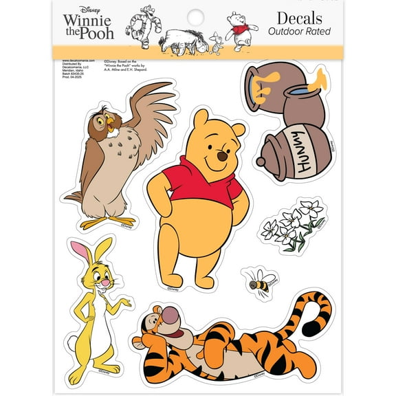 Disney Winnie The Pooh Decals - Set of 5 Pooh Bear Tigger Rabbit Owl Vinyl Stickers for Car Laptop Computer Kids Water Bottle Outdoor Waterproof