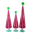 thumbnail image 3 of Cody Foster Red Swirled Striped Trees Set / 3 - 3 Glass Trees 19 Inch, Glass - Decor Mantle Cd1996rs, 3 of 3