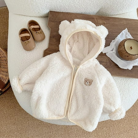 

Baby Boys Coats & Jackets Autumn Winter Cartoon Bear Ears Hooded Zipper Warm Boys Outdoor Jackets & Outerwear Streetwear
