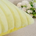 thumbnail image 4 of Set of 2 Faux Wool Plush Decorative Throw Pillow Covers 18x18 Inch Light Blue Fluffy Striped Soft Decorative Cushion Cover for Sofa Bedroom Pillow Shell, 4 of 6