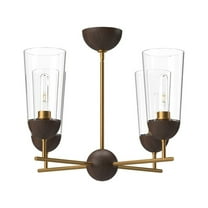 CH542324AGWT-Alora Lighting-Emil - 4 Light Chandelier-14.88 Inches Tall and 25 Inches Wide-Aged Gold/Walnut Finish