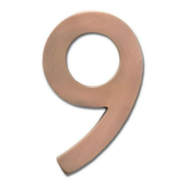 Architectural Mailboxes 3585AC-9 Solid Cast Brass 5 in. Antique Copper Floating House Number 9
