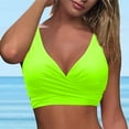 thumbnail image 3 of Aayomet Women Underwire Full Coverage Bikini Top Only Criss Cross Push Up Swim Crop Top Tie Back Bathing Suit (Yellow, XL), 3 of 6