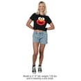 thumbnail image 3 of Sesame Street Elmo Kawaii Face Women's Crop Top T-Shirt, Black, X-Large, 3 of 5
