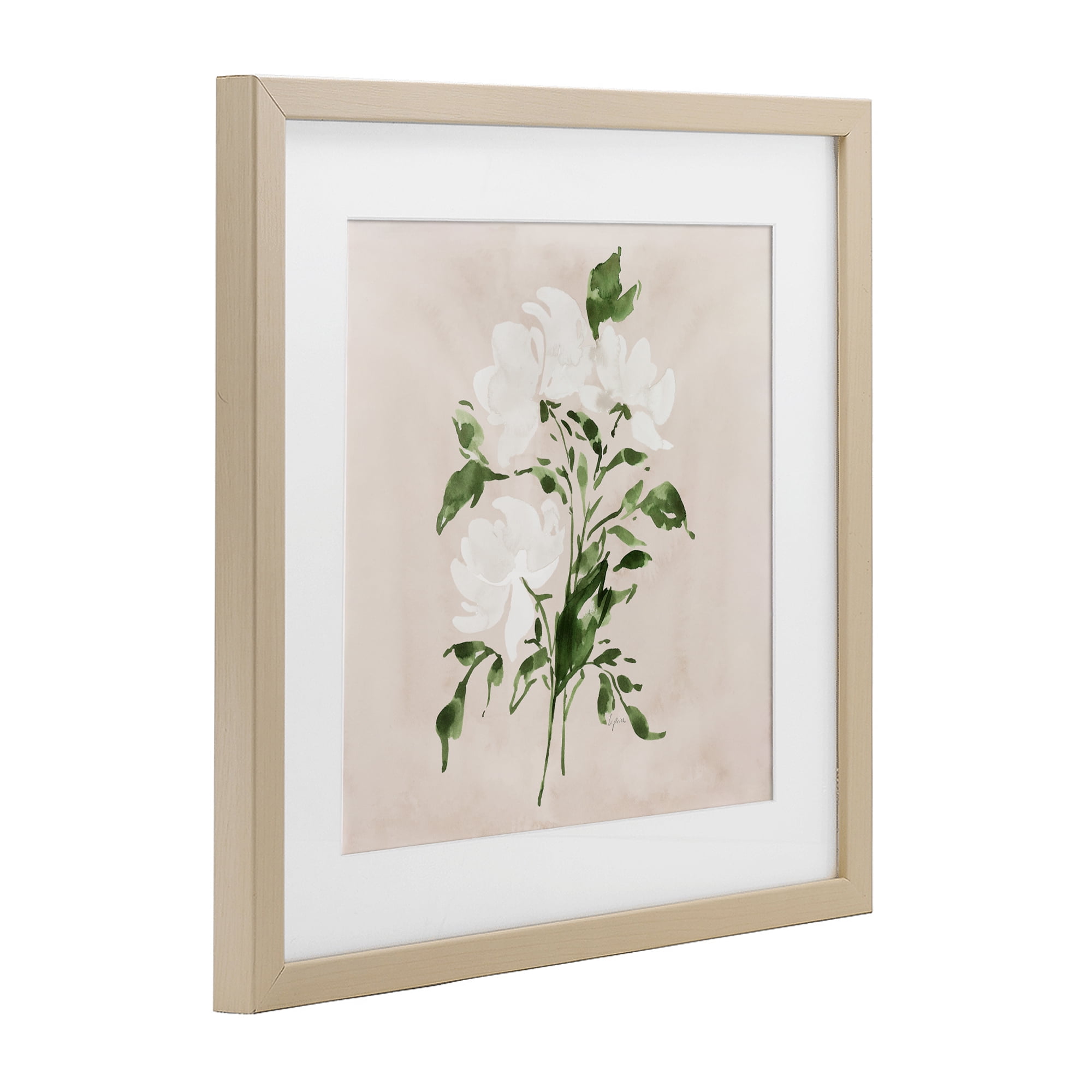 Stupell Industries White On Tan Blossom Birch Framed Print Under Glass, design by Lucille Price