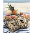 thumbnail image 3 of Pack of 2 Outdoor Pillow Covers, Bear Paw Vintage Boho Vintage Pattern Waterproof Square Throw Pillowcase Cushion Decorative Pillow Covers for Couch Patio Tent, 20x20 in, 3 of 6