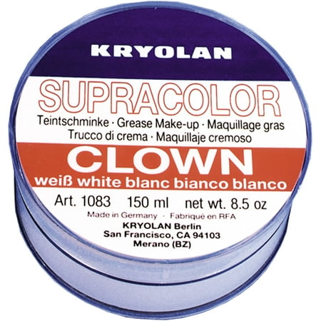 Clown White Grease Makeup 8.5-Ounce Adult Halloween Accessory