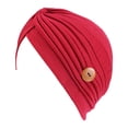 thumbnail image 1 of Coofit Women Turban Hat Knotted Solid Color Hair Loss Hat Head Wrap Hat with Buttons, 1 of 7