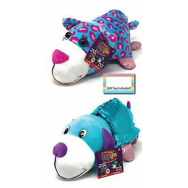 FlipaZoo Flipquins Plush Toys Sequined Reversible Carys Kitty Pebbles Puppy - Walmart.com