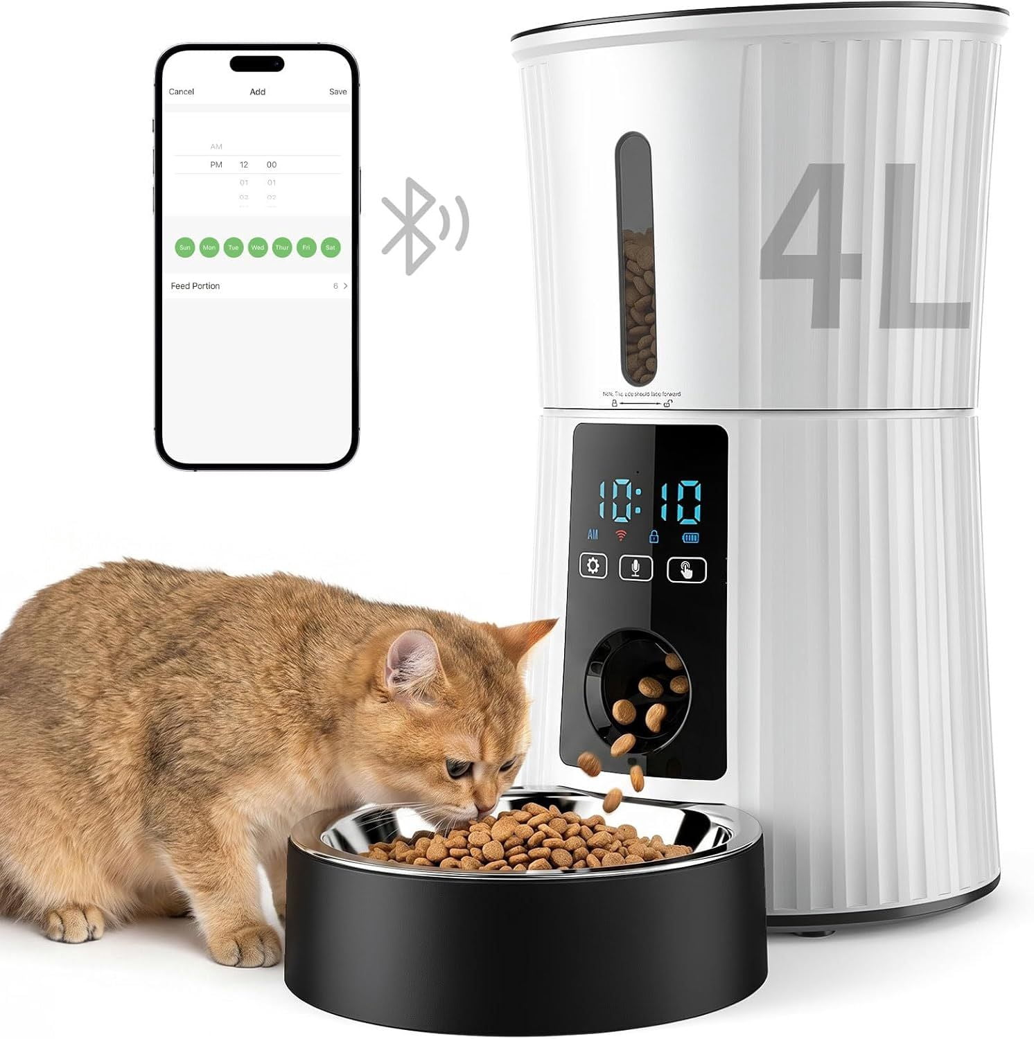 Roilpet 6L Automatic Pet Feeder for Cats Dogs Rabbits with Camera