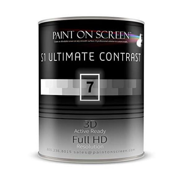 Paint on Screen S1 Ultimate Contrast Projector Screen Paint | Single-Coat Projector Screen Paint For Perfect 1080 HD & 4K UHD Clarity | Designed For High-End Home Entertainment Spaces | 1 Gallon