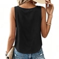 thumbnail image 3 of Womens Scoop Neck Cotton Linen Tank Tops Button Down Sleeveless Shirts Vest Top Summer Casual Beach Vacation Shirt S, 3 of 7