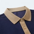 thumbnail image 4 of Men's Casual Polo Shirts Short Sleeve Collared Pullover Knit Classic Golf Polo Sweaters Big and Tall Size M-4XL Navy, 4 of 7