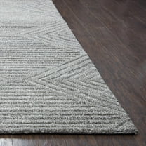 Alora Decor Makalu 5' x 8' Geometric/Solid Gray/Natural Hand-Tufted Area Rug