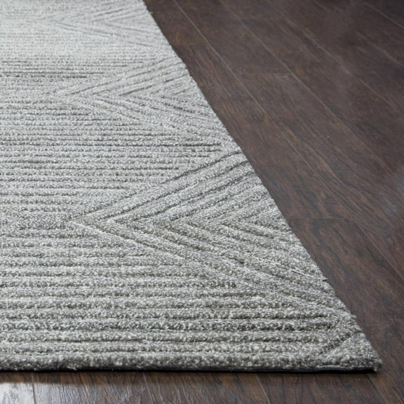 Alora Decor Makalu 5' x 8' Geometric/Solid Gray/Natural Hand-Tufted Area Rug
