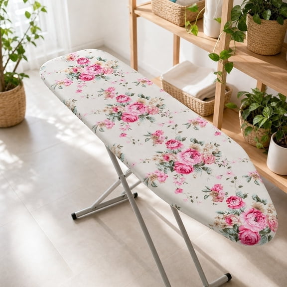 Linnome Ironing Board Cover Replacement Thick Heat Resistant Cotton Pad Multicolor Washable Iron Table Protective Slipcover Standard Size Iron Board Accessory