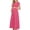 Hot Pink, variant on CHUMUD Womens Maternity Maxi Dress Short Sleeves Round Neck Delicate Lace Hem, Stretchy Fabric for Growing Belly, Ideal for Casual Wear, Baby Showers, Daily Outings