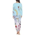 thumbnail image 3 of Renewold Soft Pajamas Set for Women Long Sleeve Scoop Neck Sweatpants Butterflies Floral Printed Shirts Winter Night Indoor Sleepwear Size 4XL, 3 of 5
