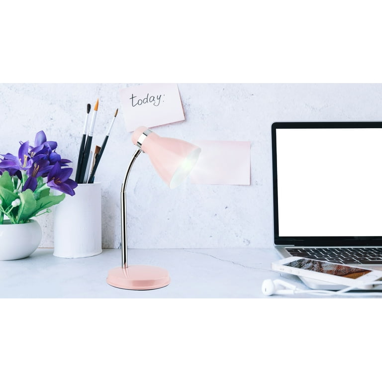 SXE All Metal LED Desk Lamp with Adjustable Neck, Pink