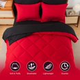 thumbnail image 2 of Edredón Bed in a Bag Cosybay, totalmente reversible, 7 unidades, rojo y negro, 2 of 7