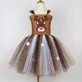 thumbnail image 5 of Disfraz de reno y ciervo para niñas, vestido de Navidad con tutú de ciervo marrón brillante, ropa de fiesta de Navidad para niños pequeños y Halloween, 5 of 5