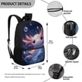 thumbnail image 5 of Binienty Cute Axolotl Print School Backpack for Kids Elementary Middle School Adjustable Shoulder Straps Large Capacity Bookbag with Front Zipper Pocket for Daily Travel, 5 of 6