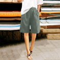 thumbnail image 4 of CUSTG Women Leisure Trousers Elastic High Waist Split Shorts Trousers With Pockets For Summer Comfort Holiday Work Pants Women, 4 of 6