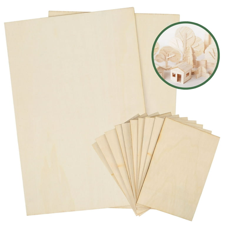 Topekada 5 Pack Basswood Sheets 1/16 x 8 x 12 Inch Plywood Board, Thin  Natural Unfinished Wood for Crafts, Hobby, Model Making, Wood Burning and  Laser Projects(rectangle-1.5mm) 