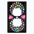 thumbnail image 2 of Metal Light Switch Plate Cover Colorful Multi-Shaped Gemstone Circle DIA005, 2 of 13