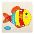 thumbnail image 1 of Children 3D Assemble Toy Kids Educational Intelligence Wooden Cartoon Design Assemble Toy Plane Fish, 1 of 8