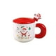 thumbnail image 2 of Adornos navideños, regalos navideños, taza de cerámica con forma de Papá Noel, con tapa y cuchara., 2 of 6