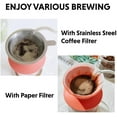 thumbnail image 3 of BUYDEEM Silicone Pour-Over Coffee Dripper with Glass Filter Cup, Orange, 3 of 6