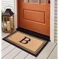thumbnail image 3 of A1HC Black/Beige 18 in x 30 in Front Door Mat Coir PVC Classic Border Entryway Mat Heavy Duty Boot Scrapper Monogrammed Doormat, 3 of 7